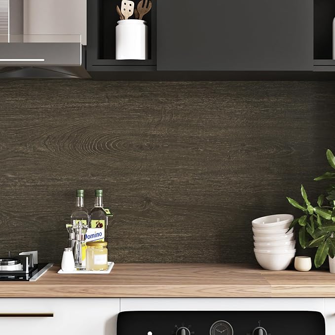 WESTICK Extra Wide Wood Contact Paper 24"x118" Dark Brown Wood Wallpaper Peel - Image 5