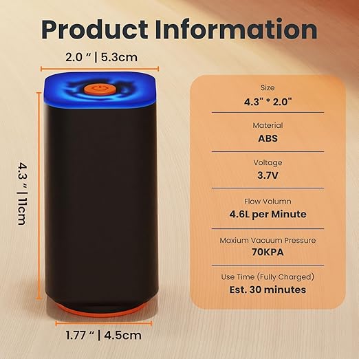 3D Printer Filament Vacuum Pump 1200mAh Portable Air Pump - Image 5