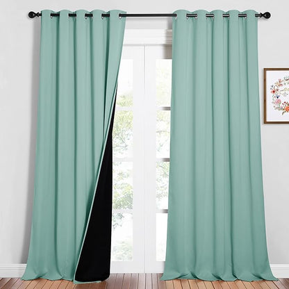 NICETOWN Full Shading Curtains for Windows, Super Heavy-Duty Black Lined by NICETOWN