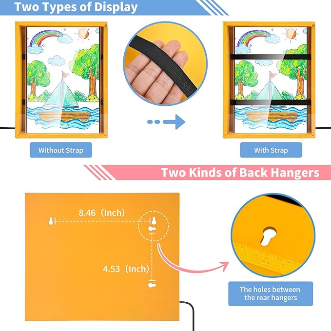 Artwork Shadow Box with LED Light, Changeable Photo Album Display & Storage - Image 5
