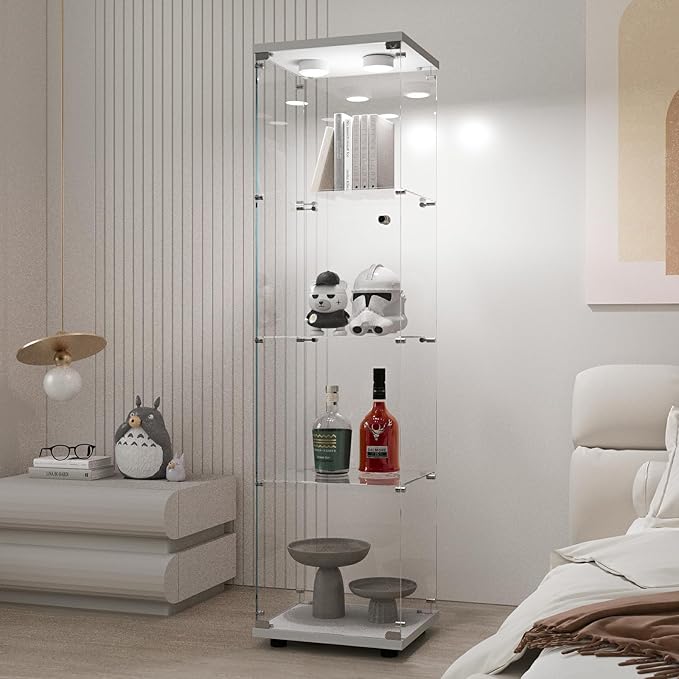 Yoluckea 4 Tiers Glass Display Cabinet - Image 7