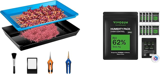 VIVOSUN Heavy Duty 2-in-1 Trimming Tray and 62% RH Two-Way Humidity Control by VIVOSUN