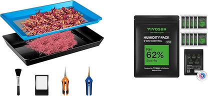 VIVOSUN Heavy Duty 2-in-1 Trimming Tray and 62% RH Two-Way Humidity Control by VIVOSUN
