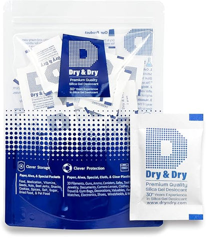 Dry & Dry 2 Gram Food Grade Silica Gel Packs Desiccant Packs by DryDry