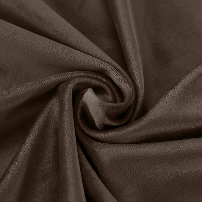 ChadMade Blackout Lined Premium Velvet Curtain Brown 50Wx96L Inch, Eyelet - Image 6