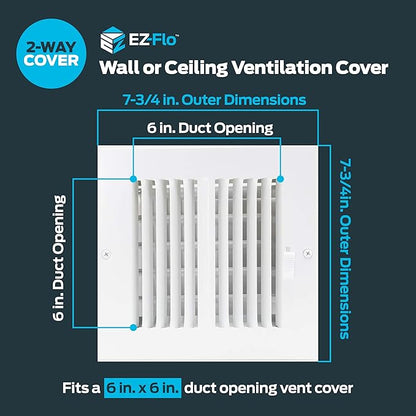 EZ-FLO 6 x 6 Inch Air Vent Cover - Image 2