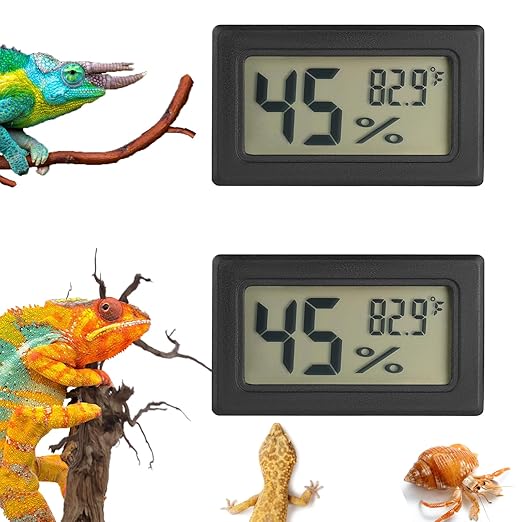 Reptile Thermometer and Humidity Gauge Digtal Terrarium Thermometer Rectangle by SerundoAuto