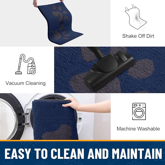 Smiry Dog Door Mat for Muddy Paws, Absorbs Moisture and Dirt, Low-Profile - Image 8