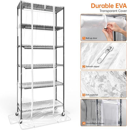Bstrip Indoor Greenhouse with Grow Light, DIY Plant Shelf with Cover, 6 Tier - Image 9