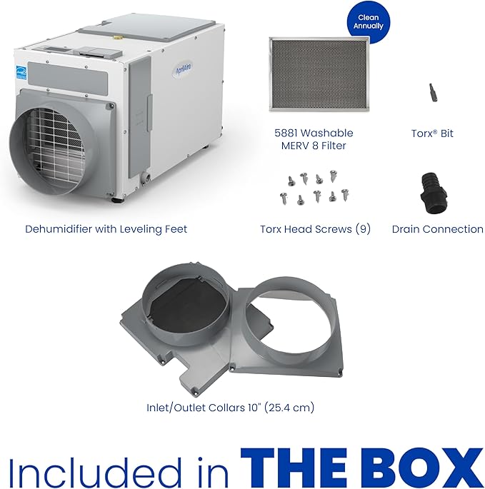 AprilAire E100 Pro 100-Pint Whole-House Dehumidifier, Energy Star Certified - Image 10