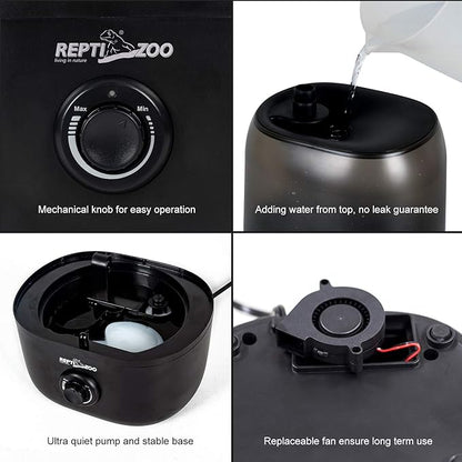 Repti Zoo 4L Reptile Humidifier, Large Reptile Mister Tank Fogger - Image 4