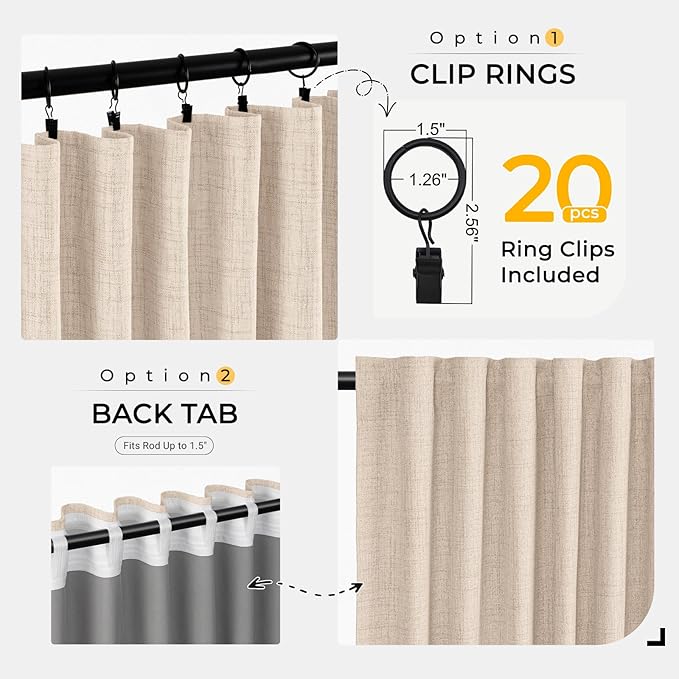 INOVADAY Thermal Sliding Door Curtains 100% Blackout Curtains - Image 4