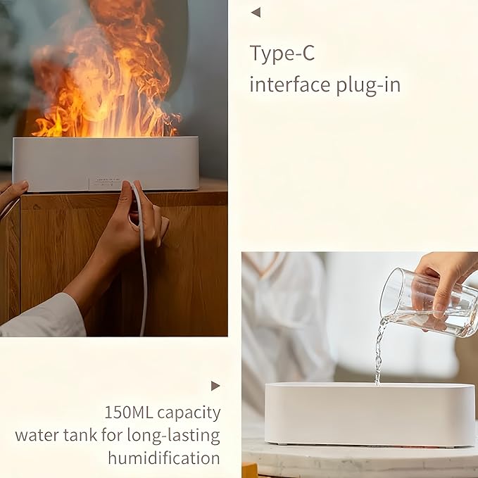 Essential Oil Diffuser, Fireplace Fire Flame Aromatherapy Diffuser, 150ml - Image 4