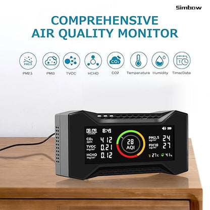 8-in-1 Air Quality Monitor Indoor, CF-20 Portable Air Quality Tester CO2 - Image 2