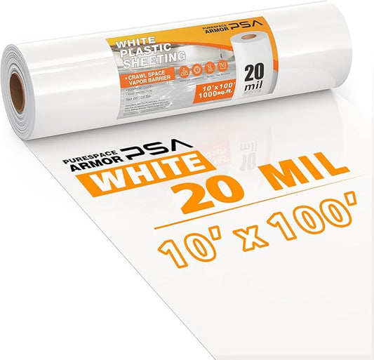Crawl Space Vapor Barrier, 20 Mil Vapor Barrier, Heavy Duty Polyethylene Film by PureSpaceArmor