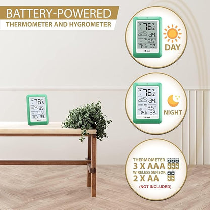 Indoor Outdoor Thermometer Wireless, Temperature Humidity Monitor Battery - Image 6
