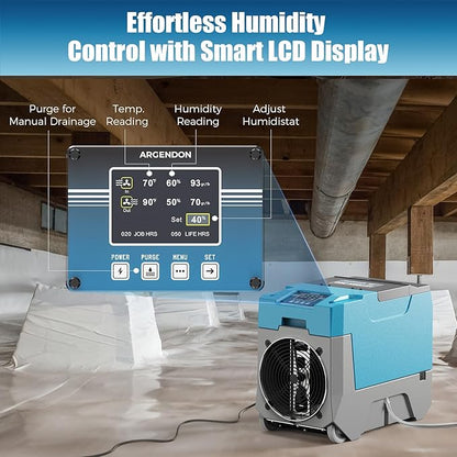 ARGENDON 180 PPD Commercial Dehumidifiers, Crawl Space Dehumidifier - Image 8