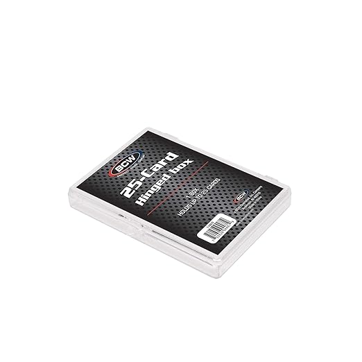 BCW Hinged Trading Card Box – 25 Count | Clear Plastic Card Storage Box | Snap by BCW