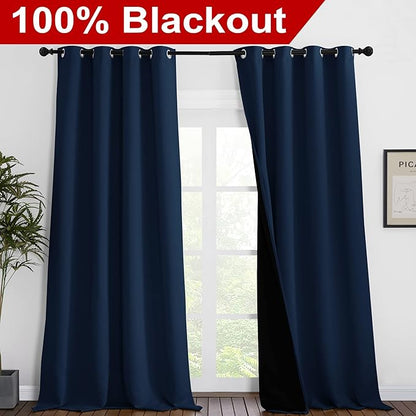 NICETOWN 100% Blackout Blinds, Laundry Room Decor Window Treatment Curtains - Image 2