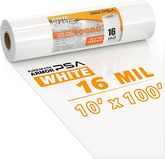 Crawl Space Vapor Barrier, 16 Mil Vapor Barrier, Heavy Duty Polyethylene Film by PureSpaceArmor