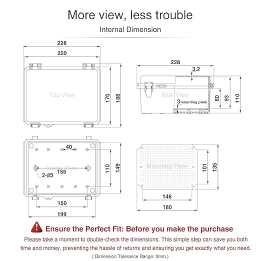 QILIPSU Waterproof Junction Box IP67 Outdoor Plastic Electrical Project - Image 6