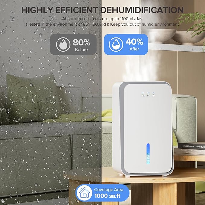 Dehumidifier for Home, 1000 sq.ft Dehumidifier - Image 3