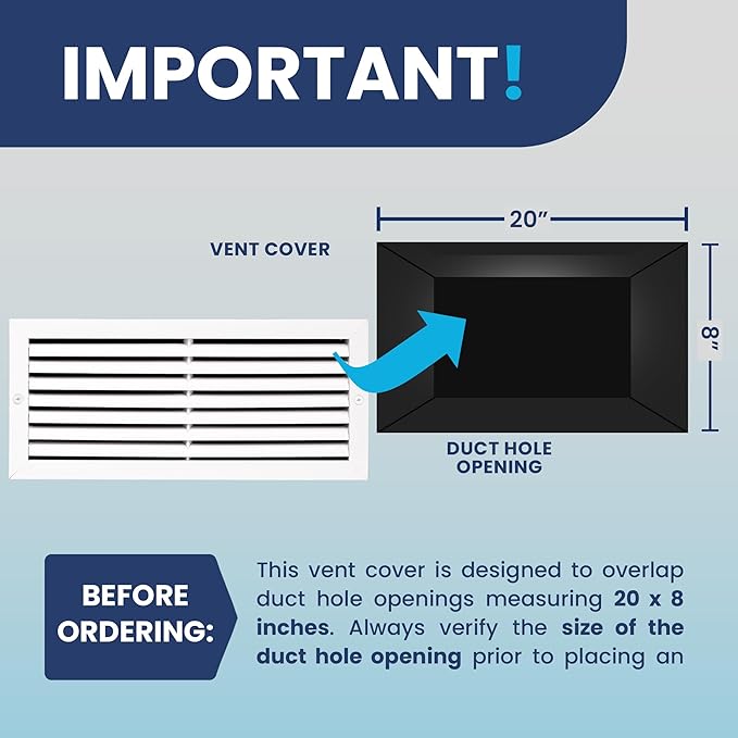 20x8 Inch Air Return Vent Cover Decorative – Premium Aluminum AC Vent Cover - Image 4