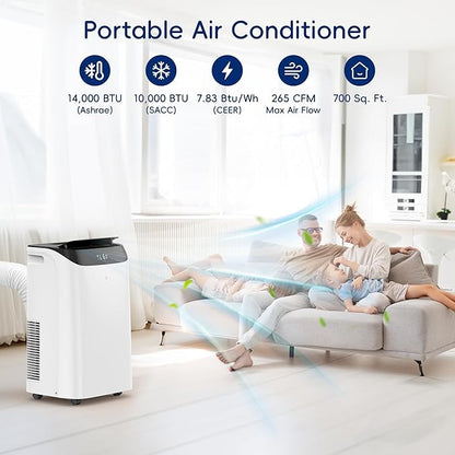14000 BTU Portable Air Conditioners, Dehumidification, Sleep Mode - Image 2