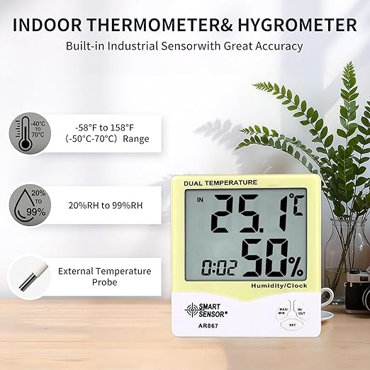 Digital Hygrometer Indoor Thermometer Room Temperature and Humidity Monitor - Image 3