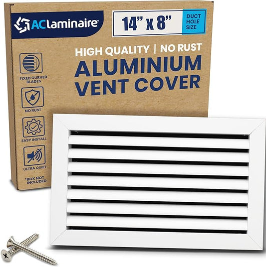 14x8 Inch Air Return Vent Cover Decorative – Premium Aluminum AC Vent Cover by LAMINAIRE