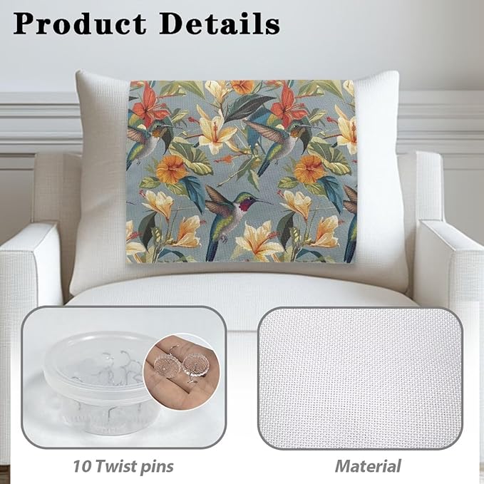 Hummingbird Armrest Cover Non-Slip Headrest Protector Stain Resistant Fabric - Image 5