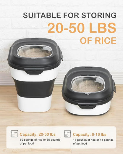 20-50 Lbs Food Storage Containers, Collapsible Rice Container - Image 2