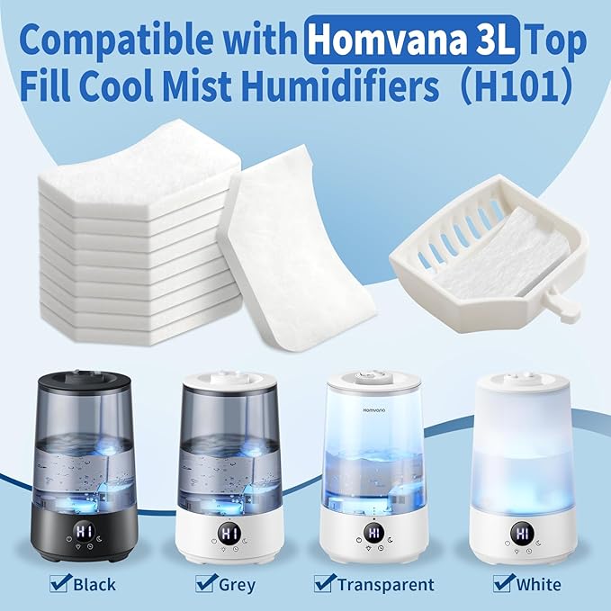 50 Pack Unscented Humidifier Aroma Pad, Humidifier Replacement Filters - Image 2