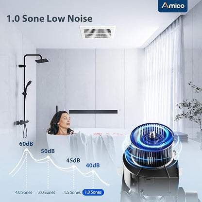 Amico Bathroom Exhaust Fan 2 Pack, 80 CFM, 1.0 Sones, Low Noise, Ceiling - Image 3