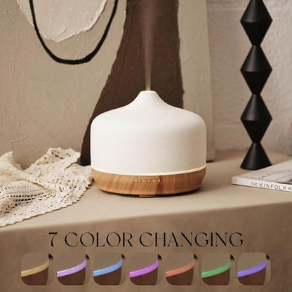 Porseme 500ml Ceramic Essential Oil Diffuser Aromatherapy Ultrasonic Cool Mist - Image 3