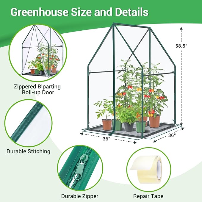 Mini Greenhouse for Indoor Outdoor: Ohuhu Portable Green House - Image 3