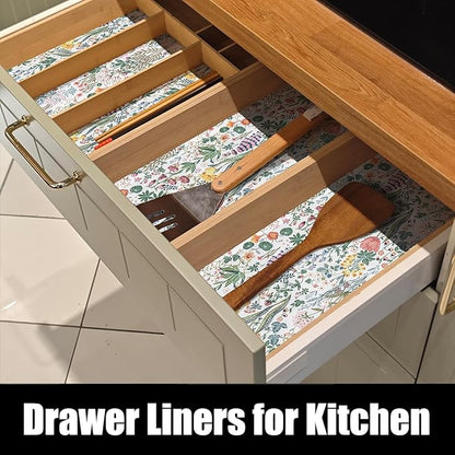 Floral Shelf Drawer Liners, 24IN x 10FT Non Adhesive and Strong Non-Slip - Image 3