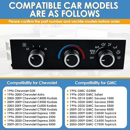 599-217 Heater A/C Control Switch, Front Climate Control Module Compatible - Image 2