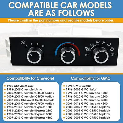 599-217 Heater A/C Control Switch, Front Climate Control Module Compatible - Image 2