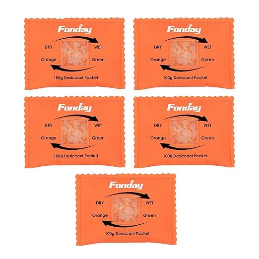 100g x 5 Packs Fonday Rechargeable Silica Gel Desiccant Packets Fast Reactivate by Fonday