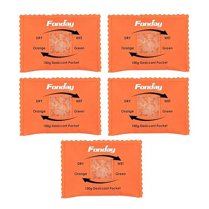 100g x 5 Packs Fonday Rechargeable Silica Gel Desiccant Packets Fast Reactivate by Fonday