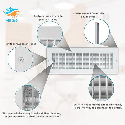 Aluminum 14 x 4 Inch Air Vent Covers Wall AC Grille – Premium Register Vent - Image 7