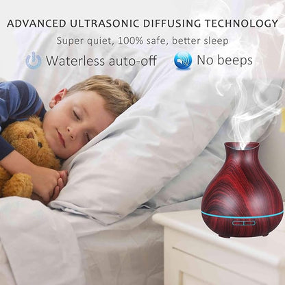 BZseed Aromatherapy Essential Oil Diffuser 550ml 12 Hours Wood Grain Aroma - Image 2