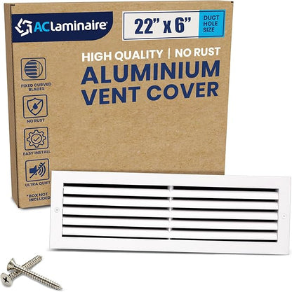 22x6 Inch Air Return Vent Cover Decorative – Premium Aluminum AC Vent Cover by LAMINAIRE