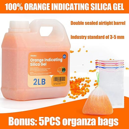 2LBS Desiccant Beads, Premium Color Indicating Silica Gel Beads Bulk, Industry - Image 4