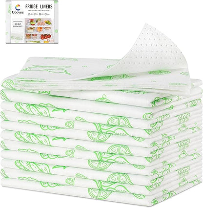 Cooyes Refrigerator Liners 17.7" x 24", 12 Pack, Absorbent Non-Slip Washable by Cooyes