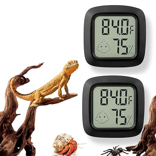 2 PCS Reptile Thermometer and Humidity Gauge by BSRESIN