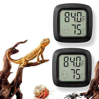 2 PCS Reptile Thermometer and Humidity Gauge by BSRESIN
