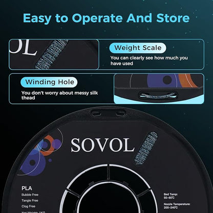 Sovol 3D Printer Luminous Filament, Glow in The Dark PLA 1kg Spool 3D Printing - Image 6