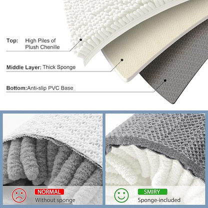 Smiry Luxury Chenille Bathroom Rugs 45x27, Extra Soft and Absorbent Shaggy Bath - Image 5